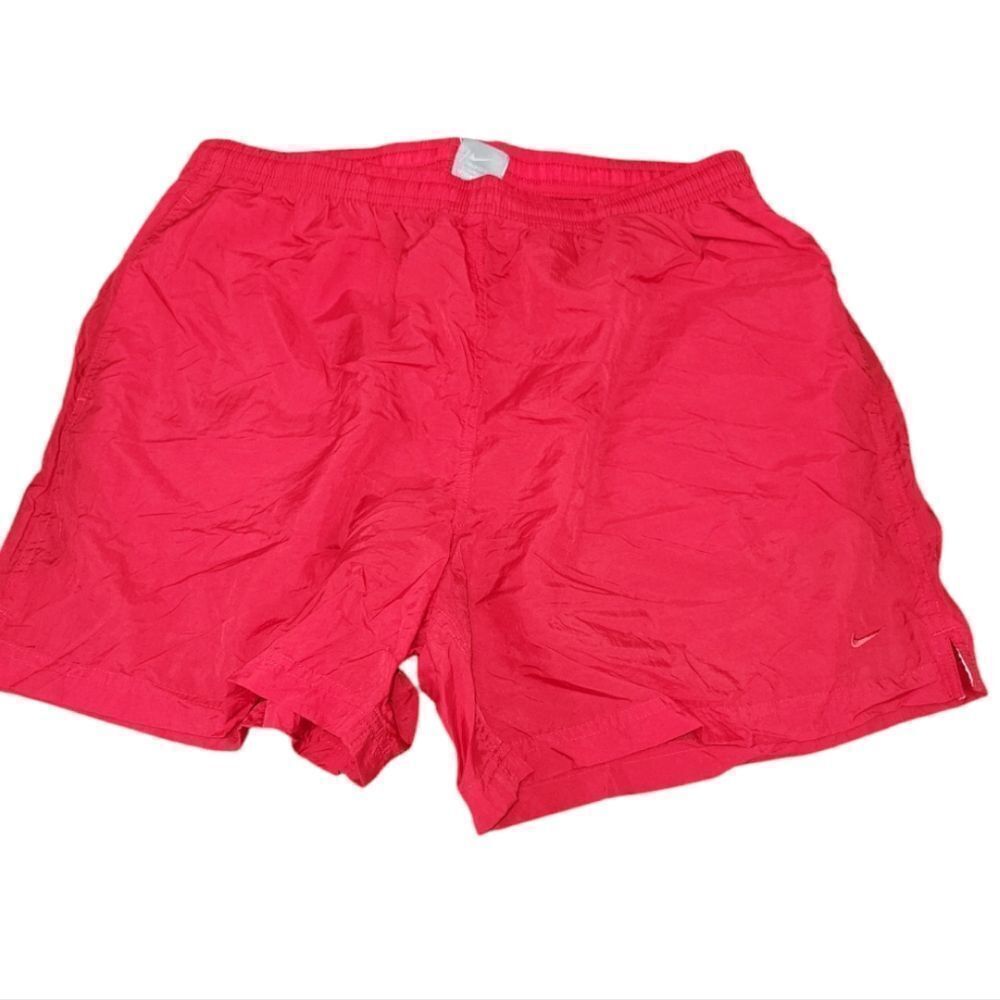 NIKE Grey Tag Vintage Red Nylon Athletic Running Womens Shorts XL NWT Pockets 5"